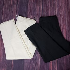 Bedford Fair Women's Size 16 Pants Two Pair Black Off White